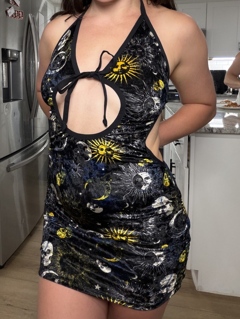 Velvet Cutout Celestial Mini Dress